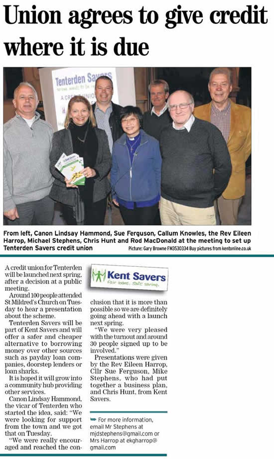 Tenterden Savers, a credit union and community hub for Tenterden