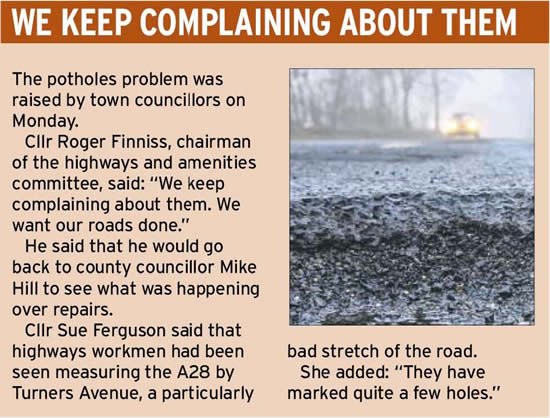 Potholes in Tenterden