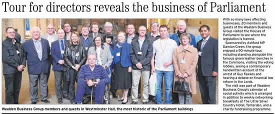 Wealden Business Group goes to the Houses of Parliament