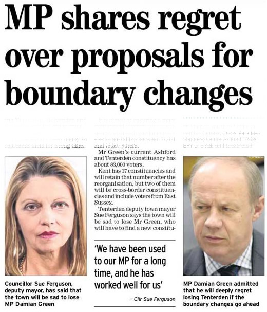 Boundary Changes sad to lose Damian Green
