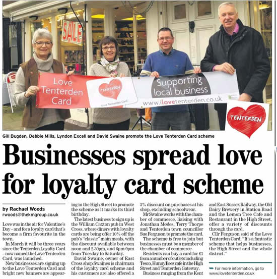 SuUpport for the Tenterden Loyalty Card