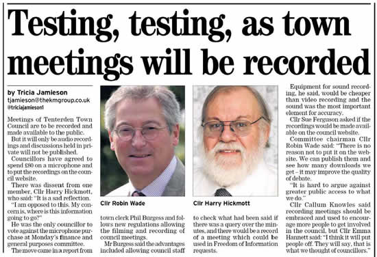 Recording Tenterden Town Council Meetings