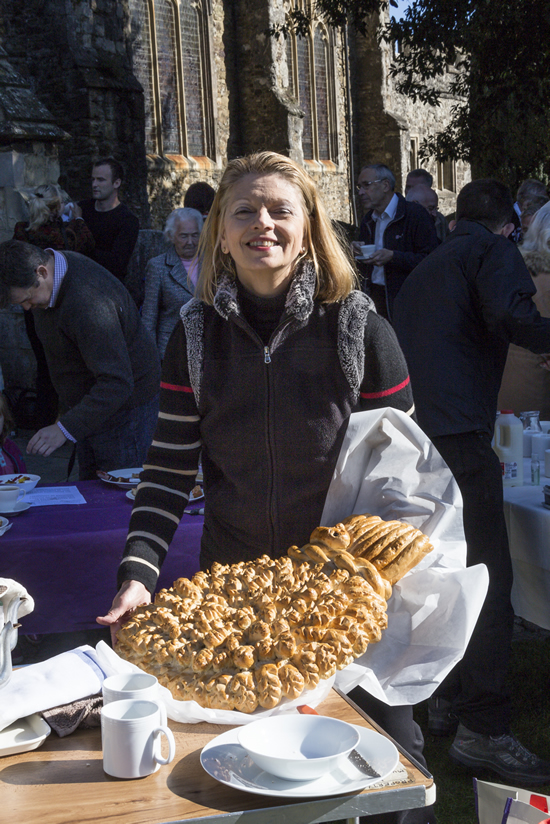 Sue Ferguson helping at Harvest Festival
