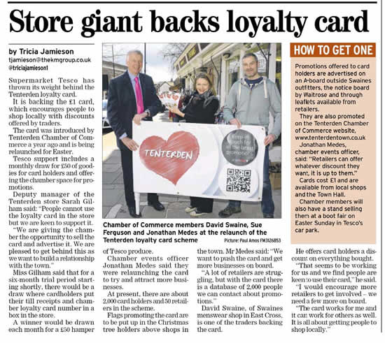 Tenterden loyalty card launch at Tesco