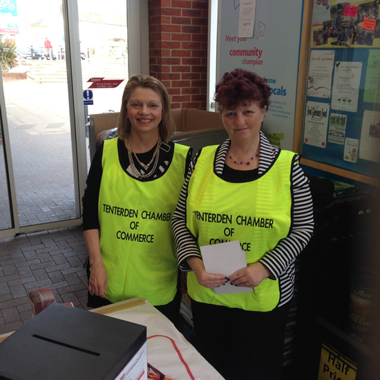 Sue Ferguson and Angela Clark outside Tesco Tenterden